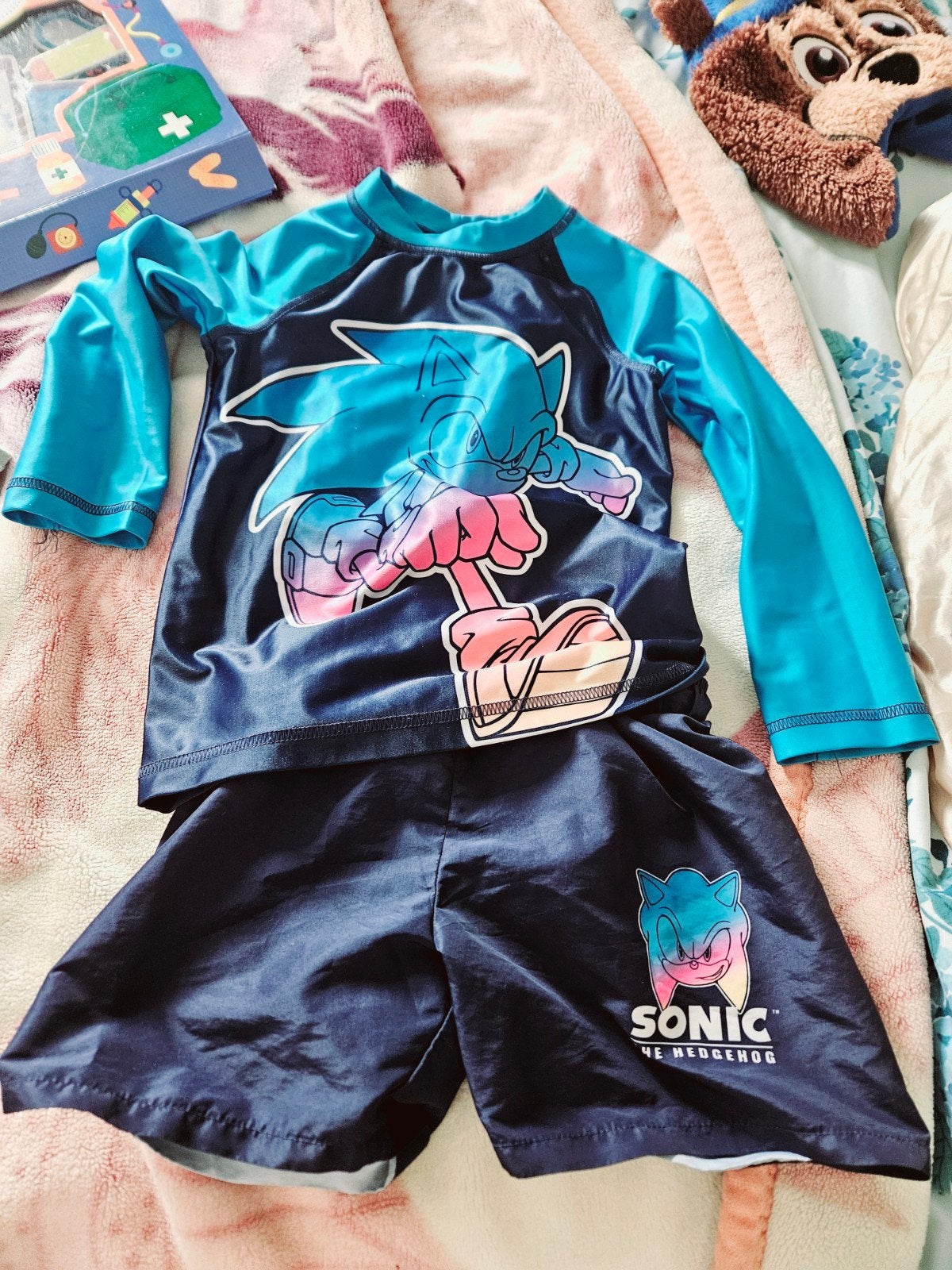 H&M Sonic the Hedgehog Zwemset voor Kinderen Maat 98/104, Ophalen, Gebruikt, Maat 98, H&M
