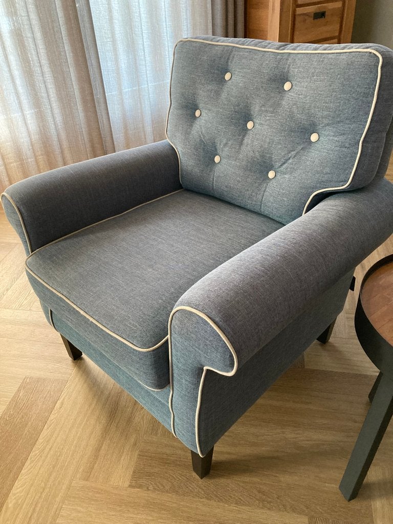 Fijne fauteuil, Ophalen, Gebruikt, 75 tot 100 cm, Stof