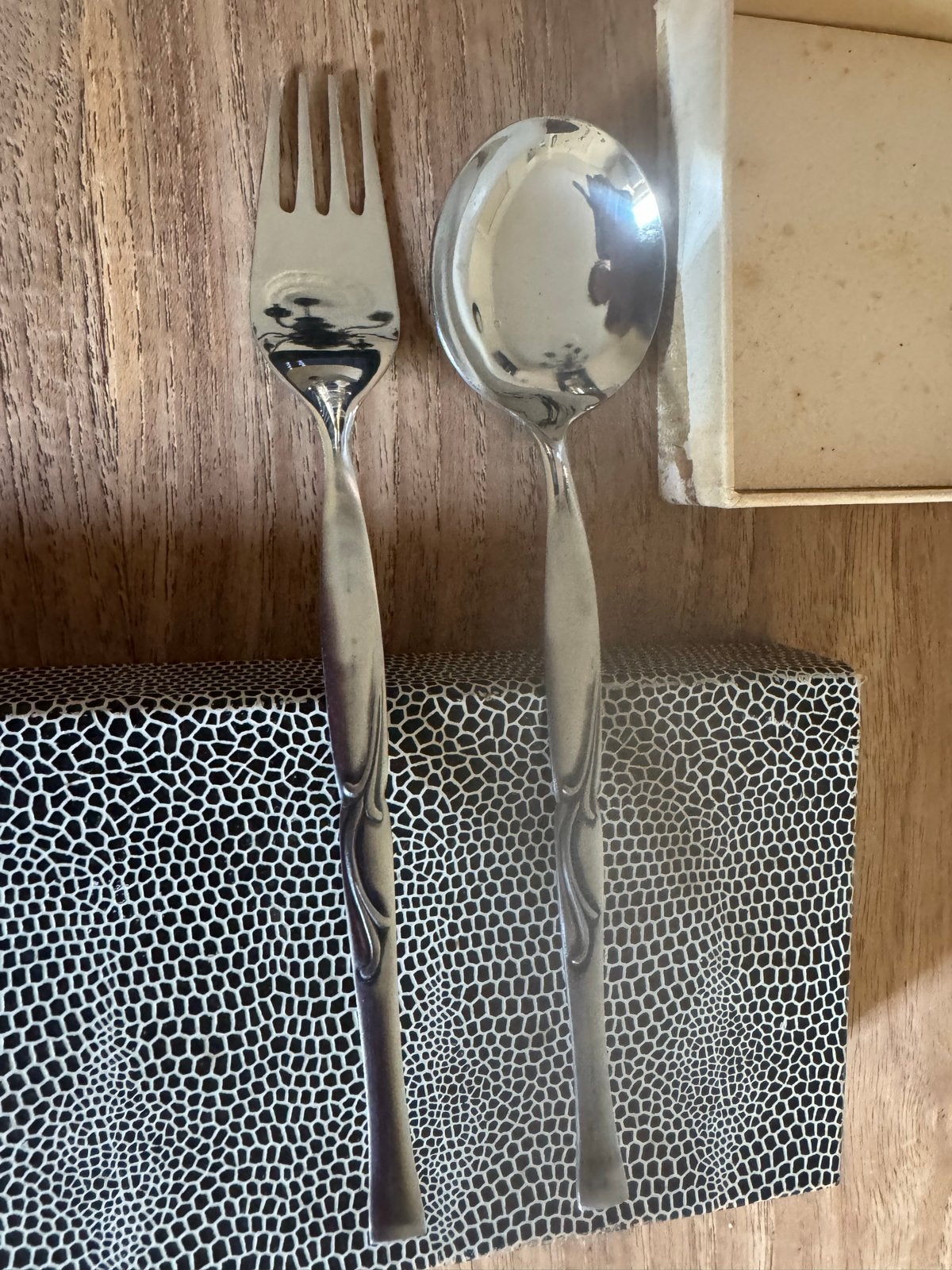 Vintage  bestek Set - Vork en Lepel-couvert, Ophalen of Verzenden