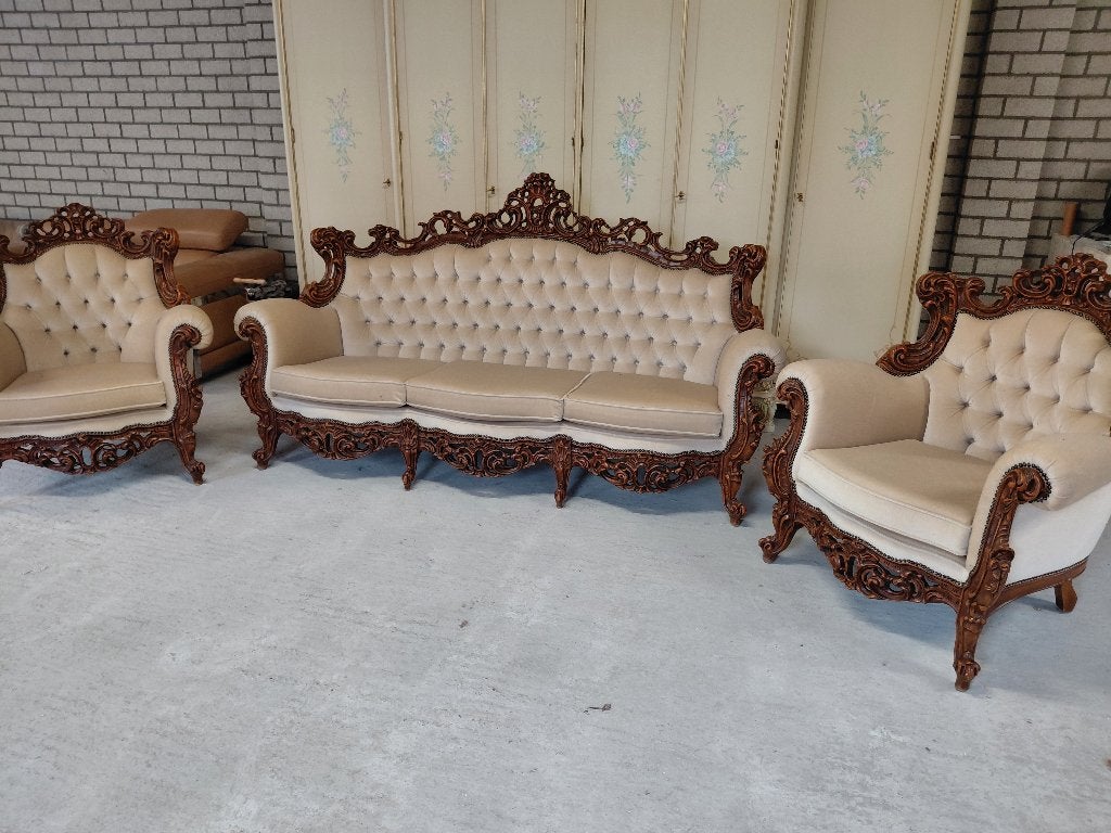 NIEUWE  ITALIAANSE BAROK BANKSTEL 3-1-1 ZIT, Ophalen, Hout, Nieuw, 75 tot 100 cm