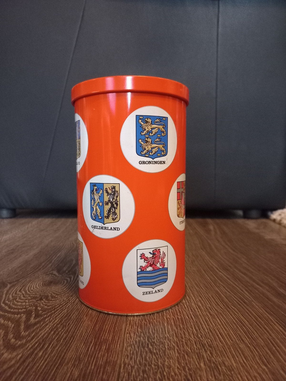 Vintage Arks blik met provinciewapens, Verzamelen, Ophalen of Verzenden, Gebruikt, Beschuit, Overige merken