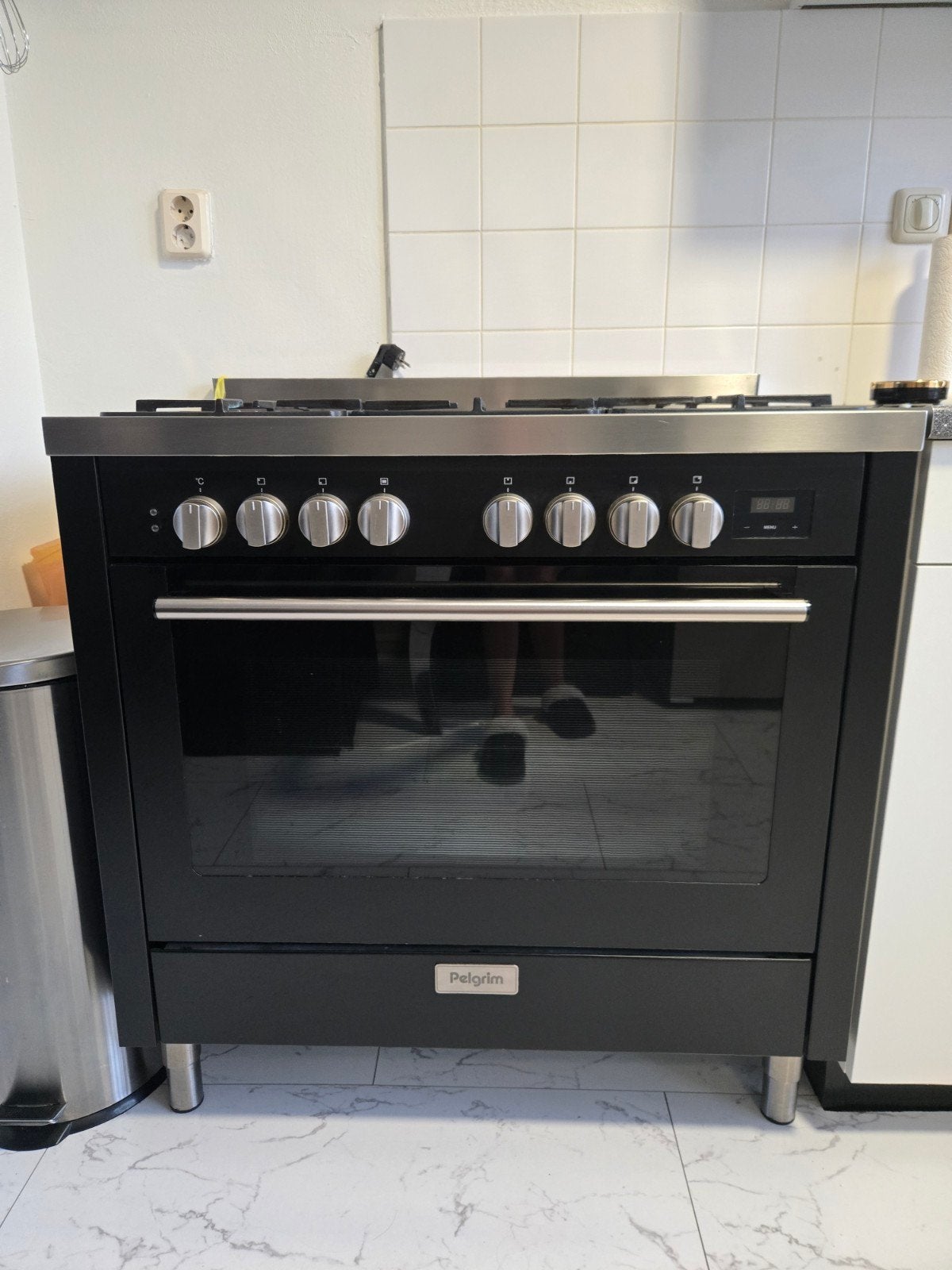 Pelgrim gasfornuis met oven en afzuigkap, Ophalen, Gebruikt, Hete lucht, 60 cm of meer