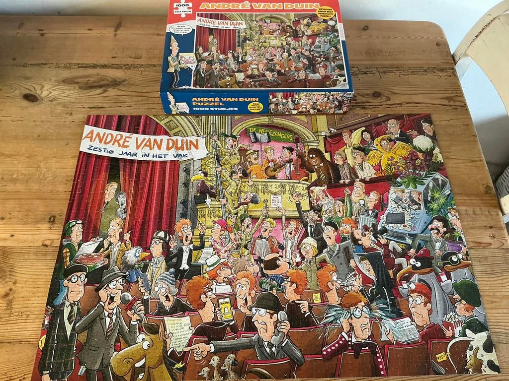 Puzzel André van duin. 1000 stukjes. Compleet zie foto., Ophalen, 500 t/m 1500 stukjes, Zo goed als nieuw