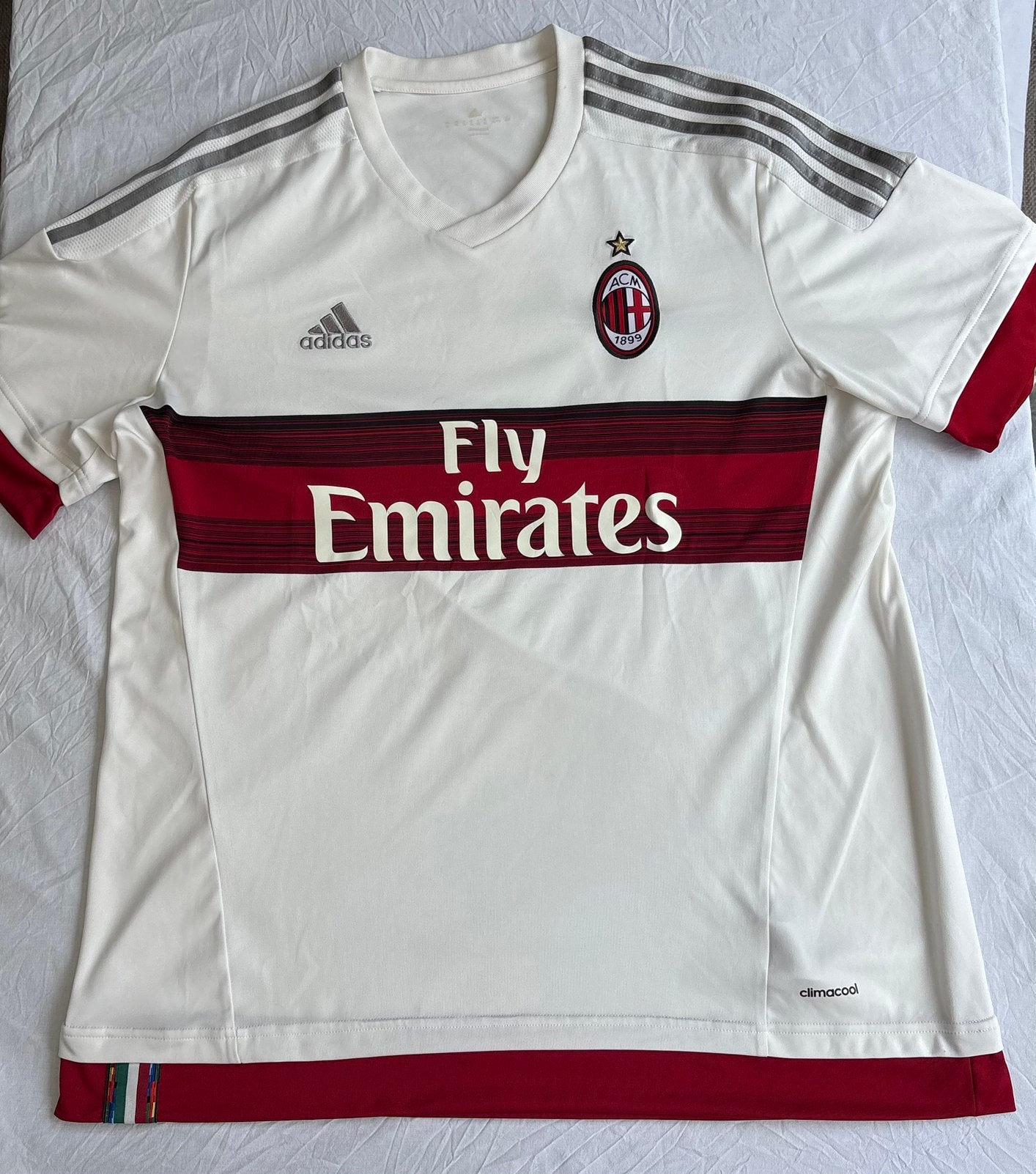 Origineel Adidas AC Milan 2015-2016 Uitshirt Maat XL S15643, Maat XL, Verzenden, Zo goed als nieuw, Shirt