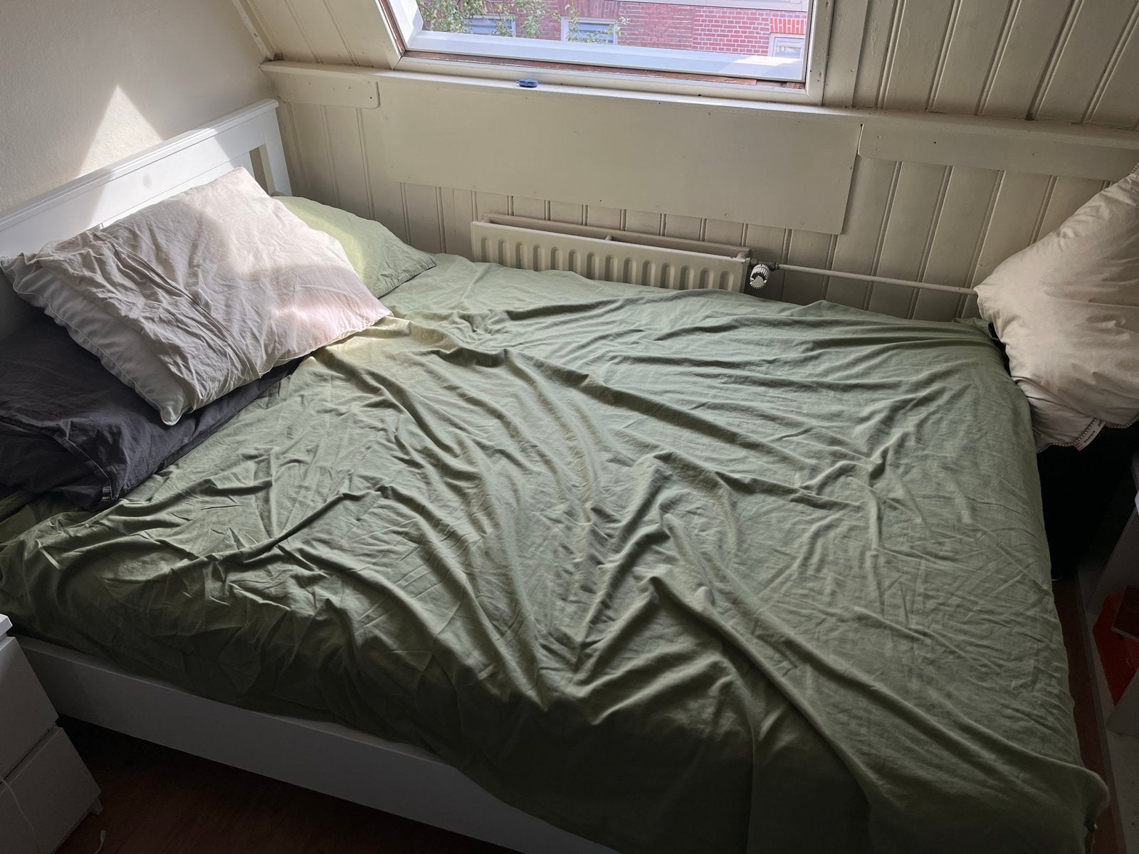 IKEA Songesand bedframe 160x200 cm, Ophalen, Gebruikt, Wit, Tweepersoons
