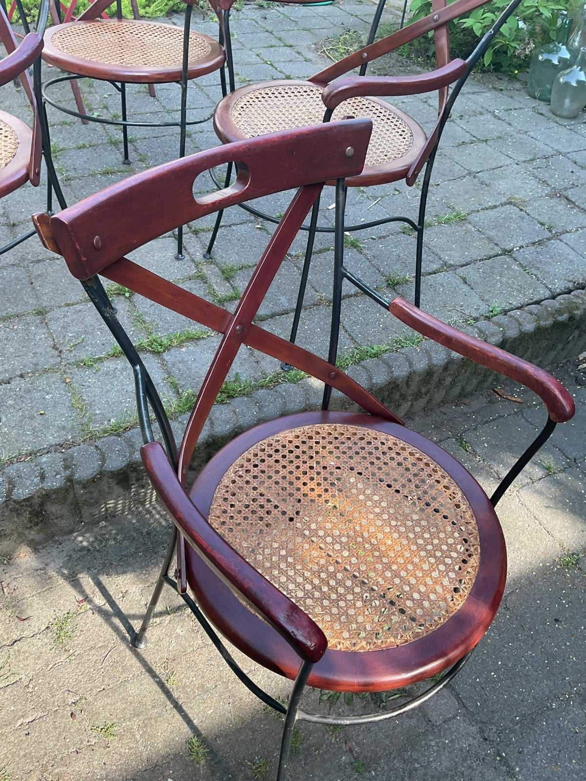 Vintage bistro stoelen, Ophalen of Verzenden, Zo goed als nieuw, Metaal