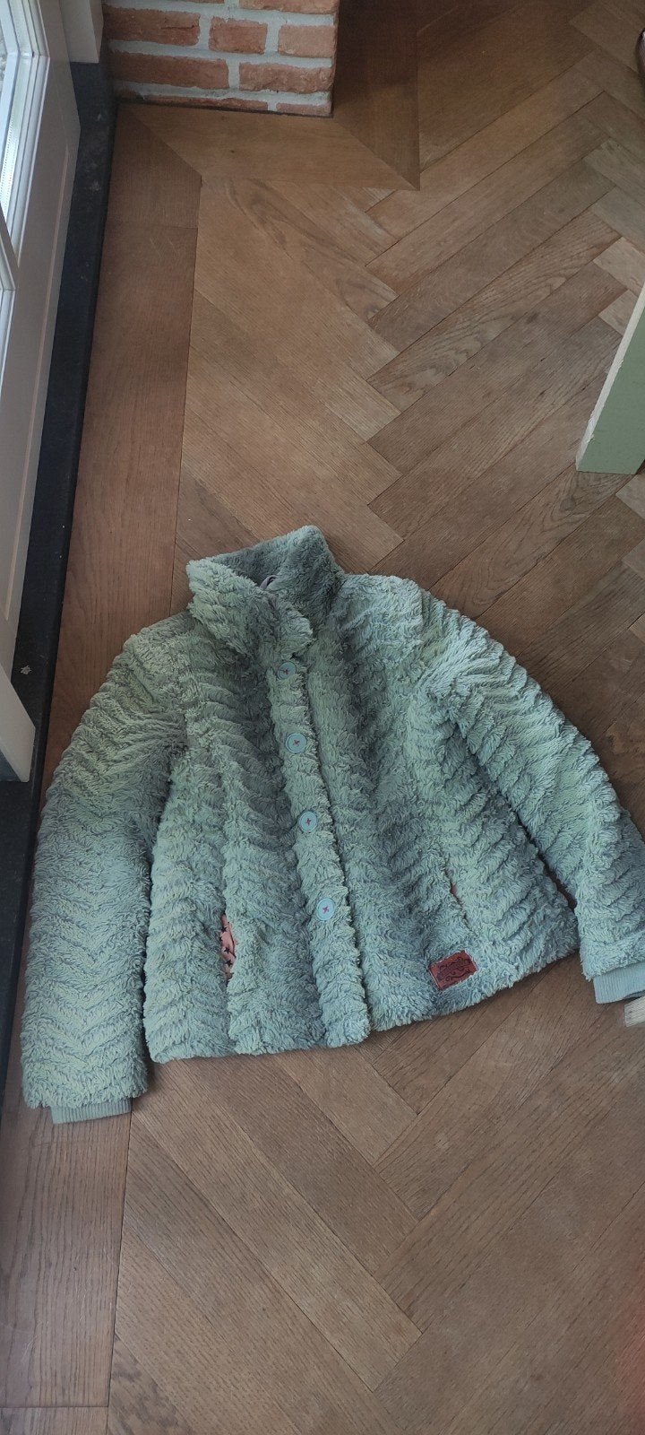 Moodstreet fluffy bont jas maat 140 mintgroen, Kinderen en Baby's, Gebruikt, Meisje, Ophalen of Verzenden, Moodstreet