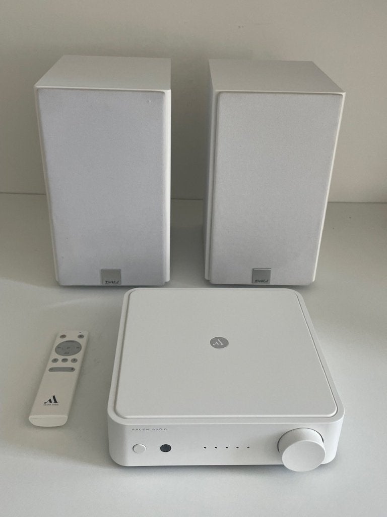 Argon Audio SA1 versterker + 2 DALI speakers, Zo goed als nieuw, 120 watt of meer, Stereo, Ophalen