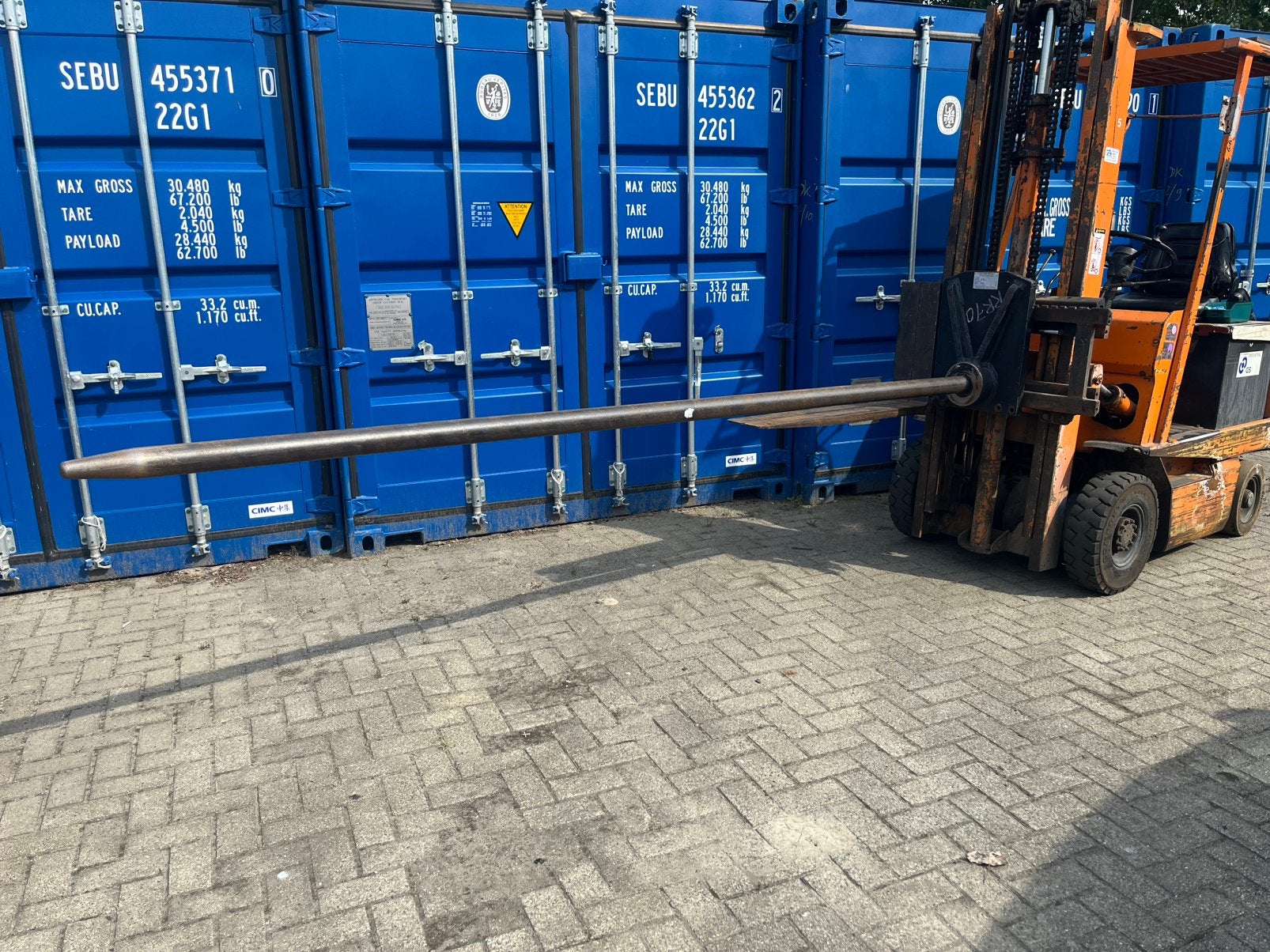 Tapijtdoorn heftruck aanbouwdeel tapijtrol magazijn doorn ♻️, Ophalen of Verzenden