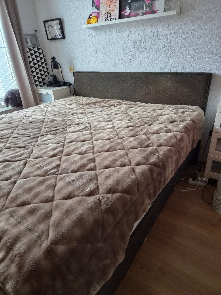 Boxspring, Ophalen, Gebruikt, Bruin, Tweepersoons