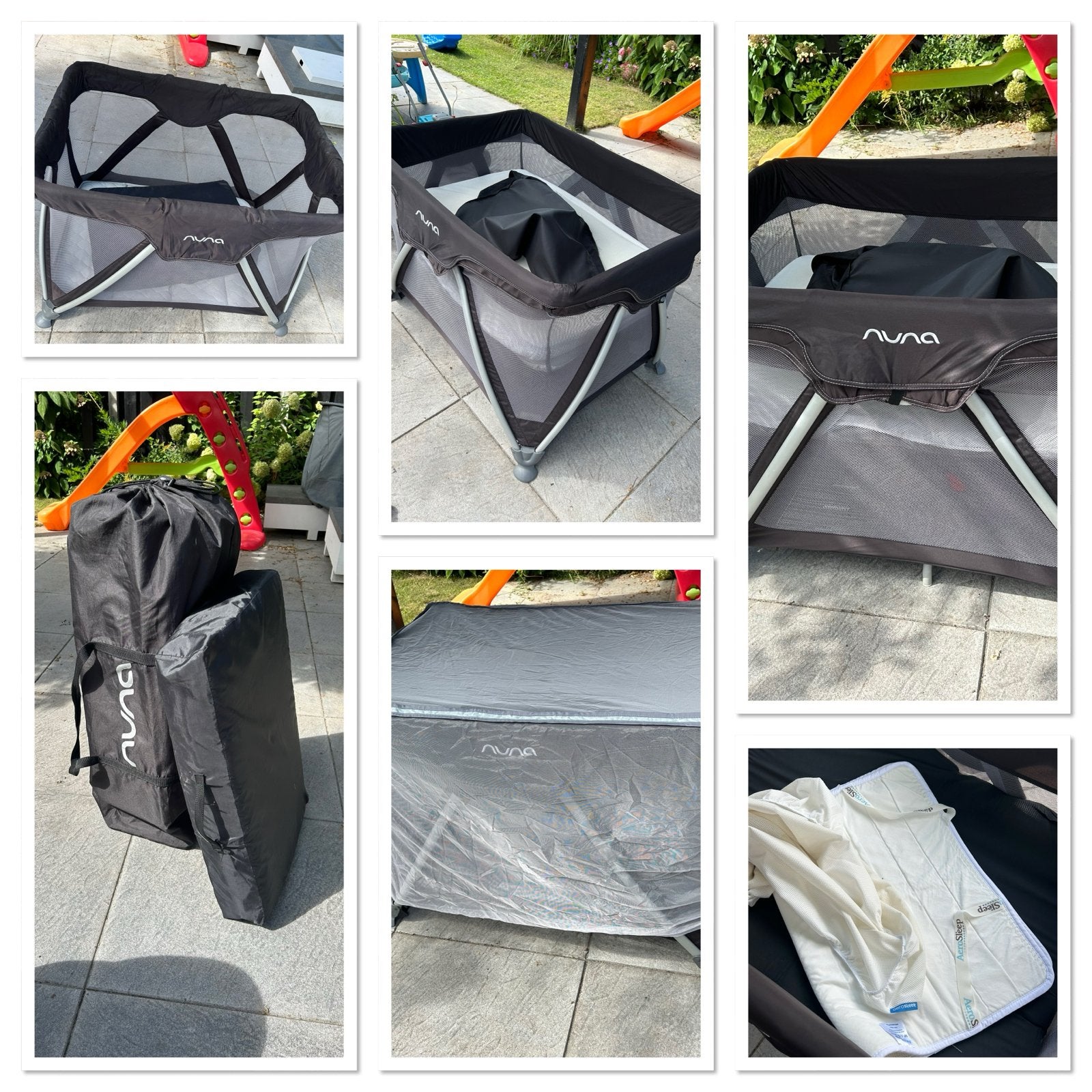 Nuna campingbedje met muskietennet en aerosleep topper, Ophalen, Gebruikt, 70 tot 85 cm, Minder dan 140 cm