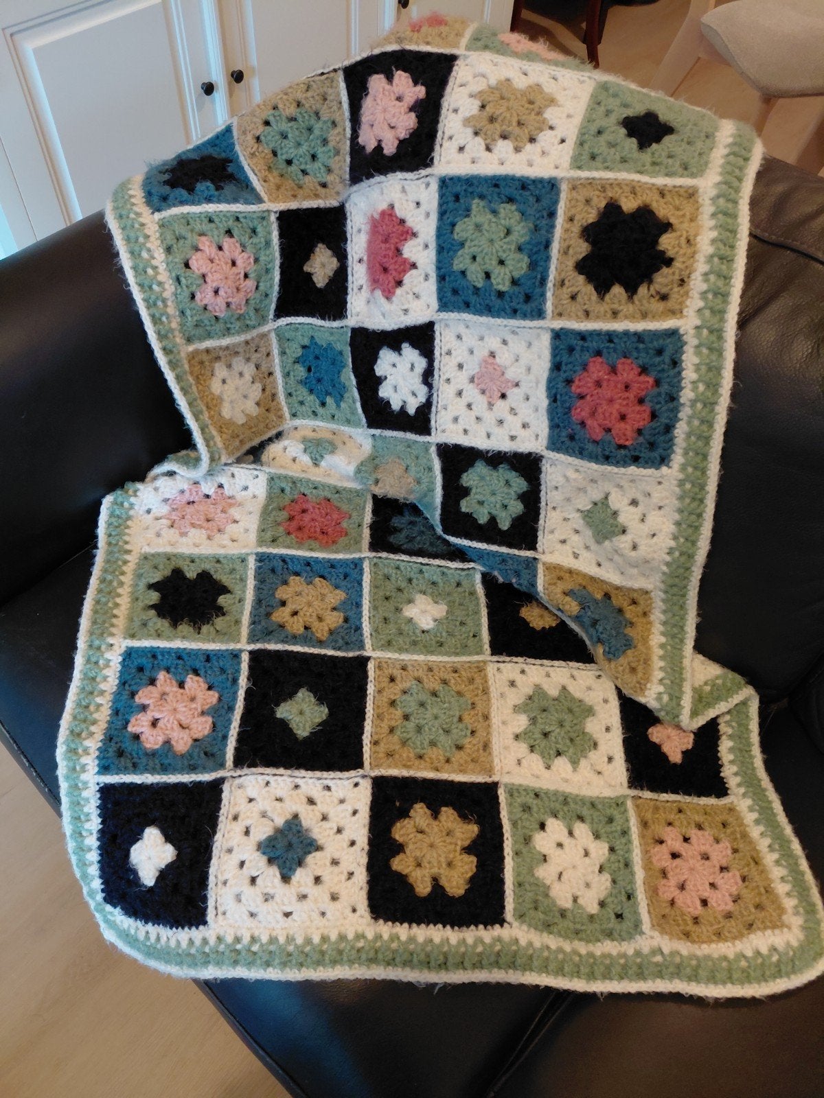 Handgemaakte superzachte granny square deken, nieuw, 72x132, Ophalen of Verzenden, Nieuw