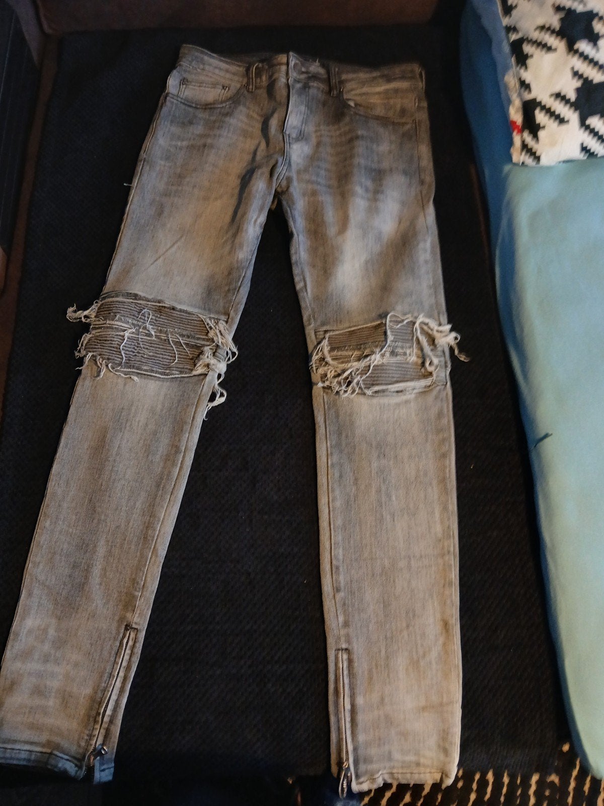 Rivero spijkerbroek met scheuren en ritsen - Maat W34, Kleding | Heren, Spijkerbroeken en Jeans, Ophalen of Verzenden, Zo goed als nieuw
