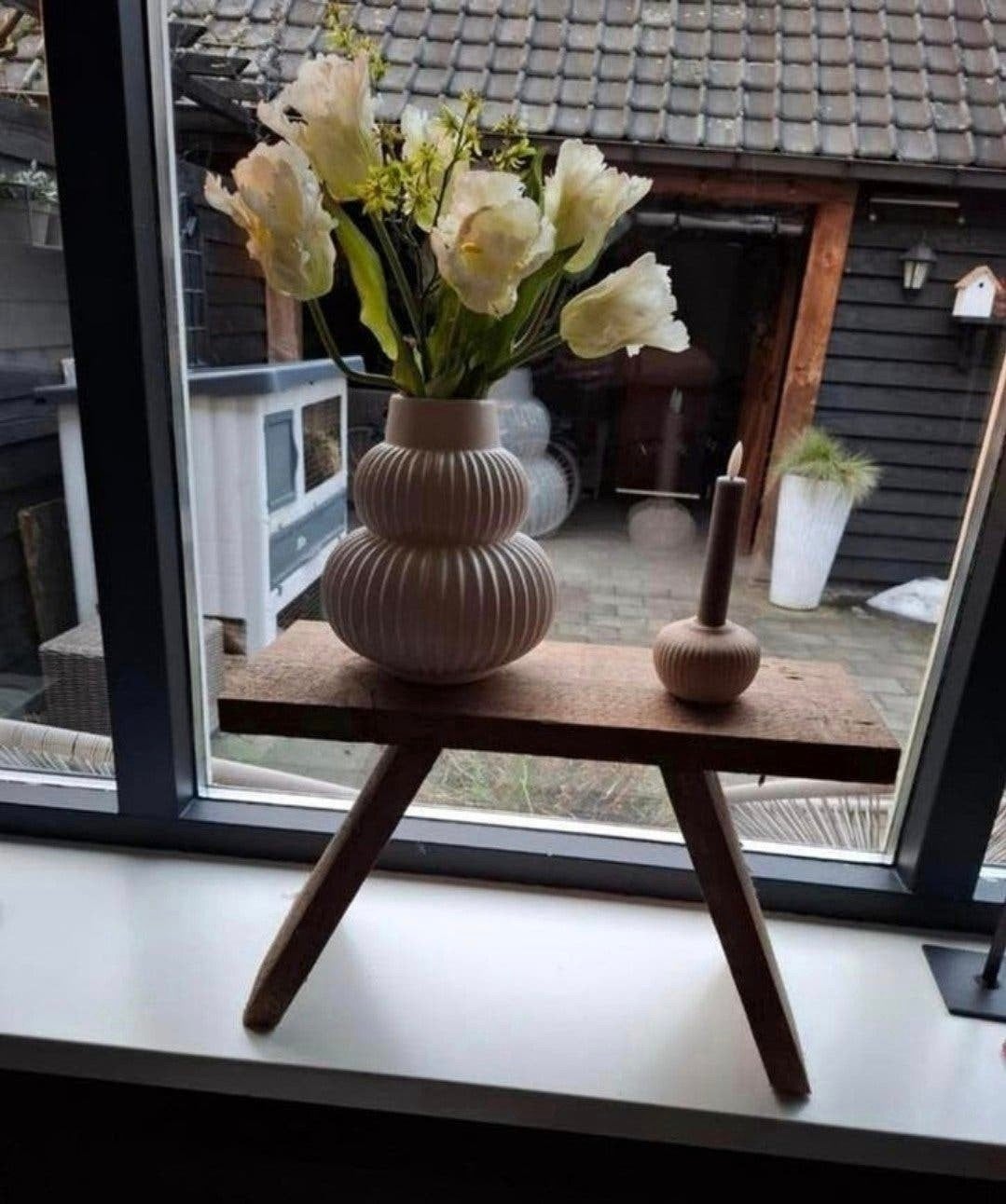 Decoratief houten bankje - 31,5 cm hoog, 50 cm breed, Ophalen, Hout, Gebruikt, Landelijk