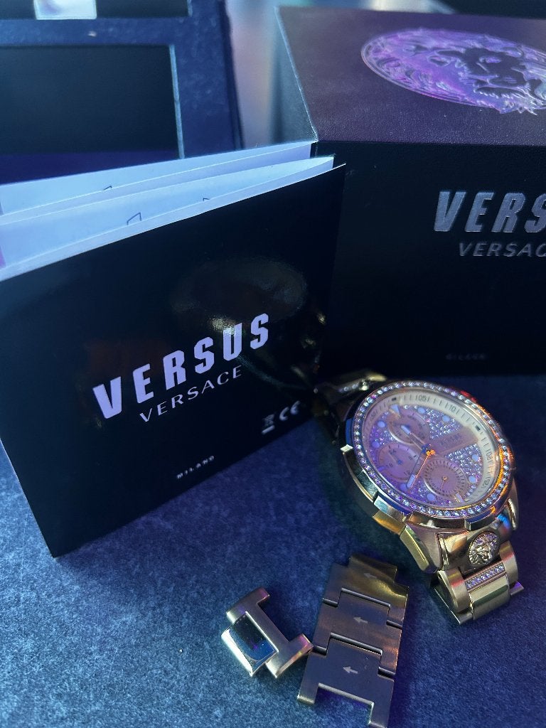 Origineel Versus Versace VSP1M0521 Horloge 50 mm Goudkleurig, Overige merken, Staal, Polshorloge, Ophalen of Verzenden