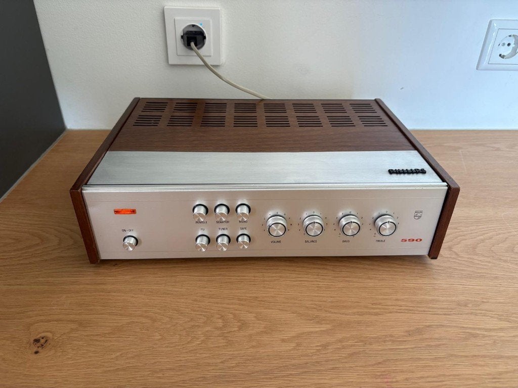 Philips 22RH590 versterker (1968), Audio, Tv en Foto, Versterkers en Receivers, Gebruikt, Ophalen, Overige merken, Minder dan 60 watt