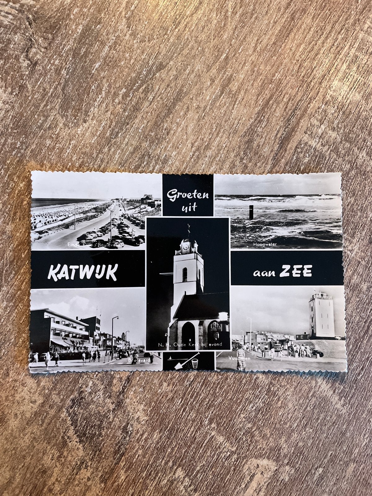 Oude Ansichtkaart Groeten uit Katwijk aan Zee, Ophalen of Verzenden, 1940 tot 1960, Gelopen, Zuid-Holland