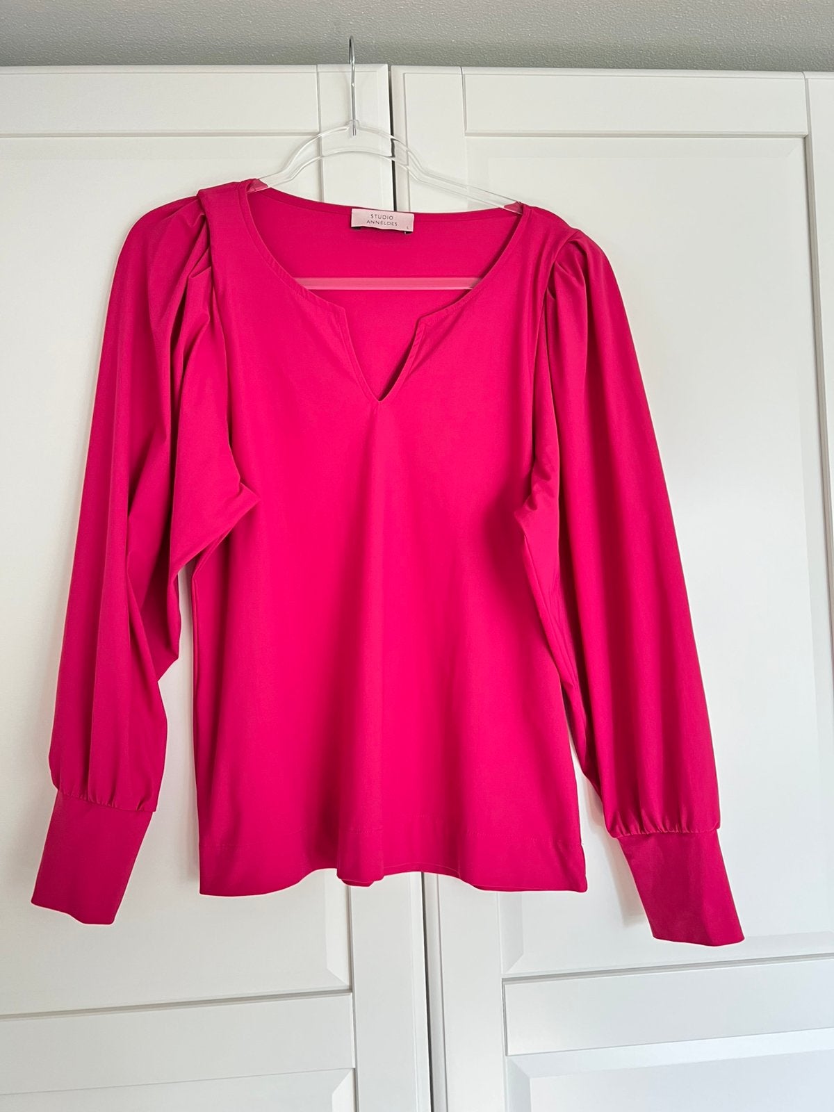 Studio anneloes violetta blouse L fuchsia travelstof, Maat 42/44 (L), Ophalen of Verzenden, Zo goed als nieuw, X
