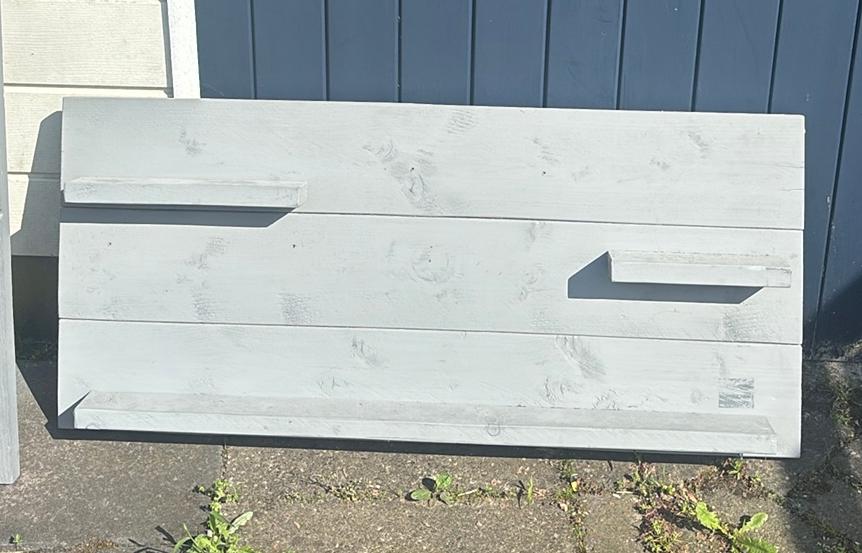 Stoer wandbord van steigerhout grijs, Ophalen, Gebruikt, Wanddecoratie