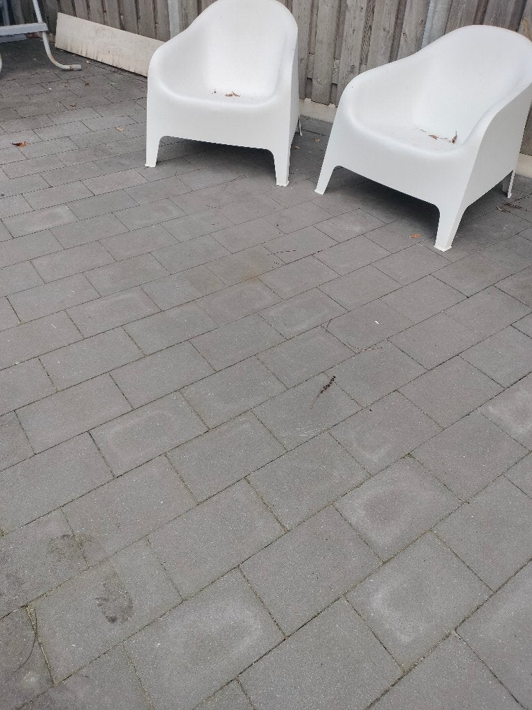 GRATIS 60 m2 bestrating grijze betonnen tegels/klinkers, Ophalen, Gebruikt, 10 m² of meer, Beton