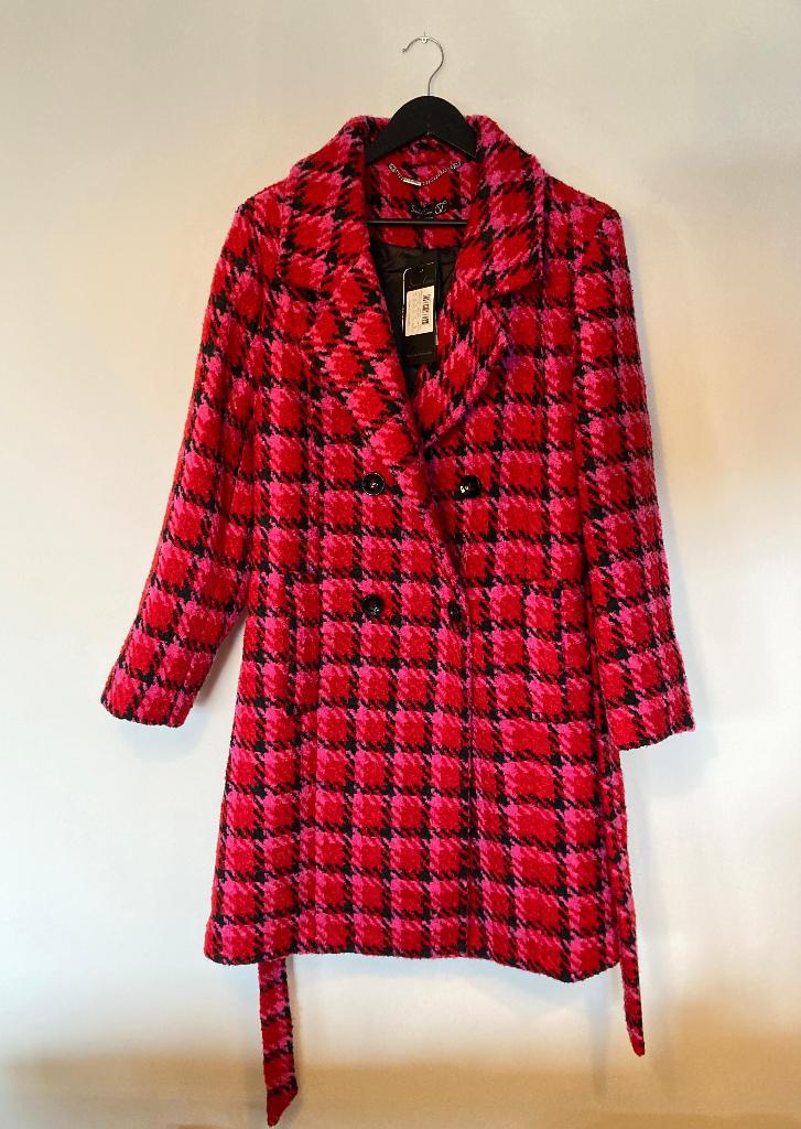 Nieuwe kleurrijke Pied-de-poule jas - klassiek en speels, Kleding | Dames, Ophalen, Zwart, Maat 46/48 (XL) of groter, Nieuw