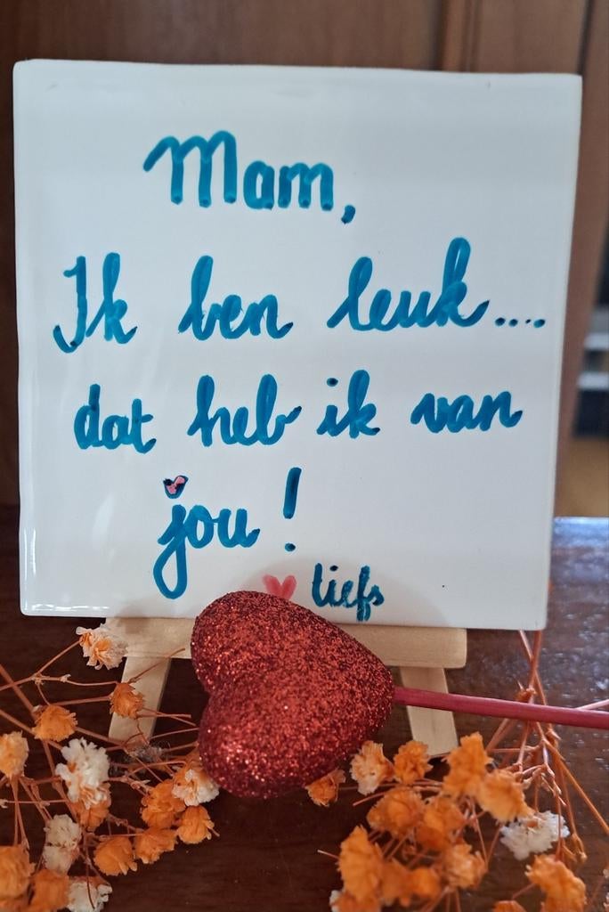 Moederdag Tegeltje op Standaard - eigen naam kan eronder!, Ophalen, Nieuw