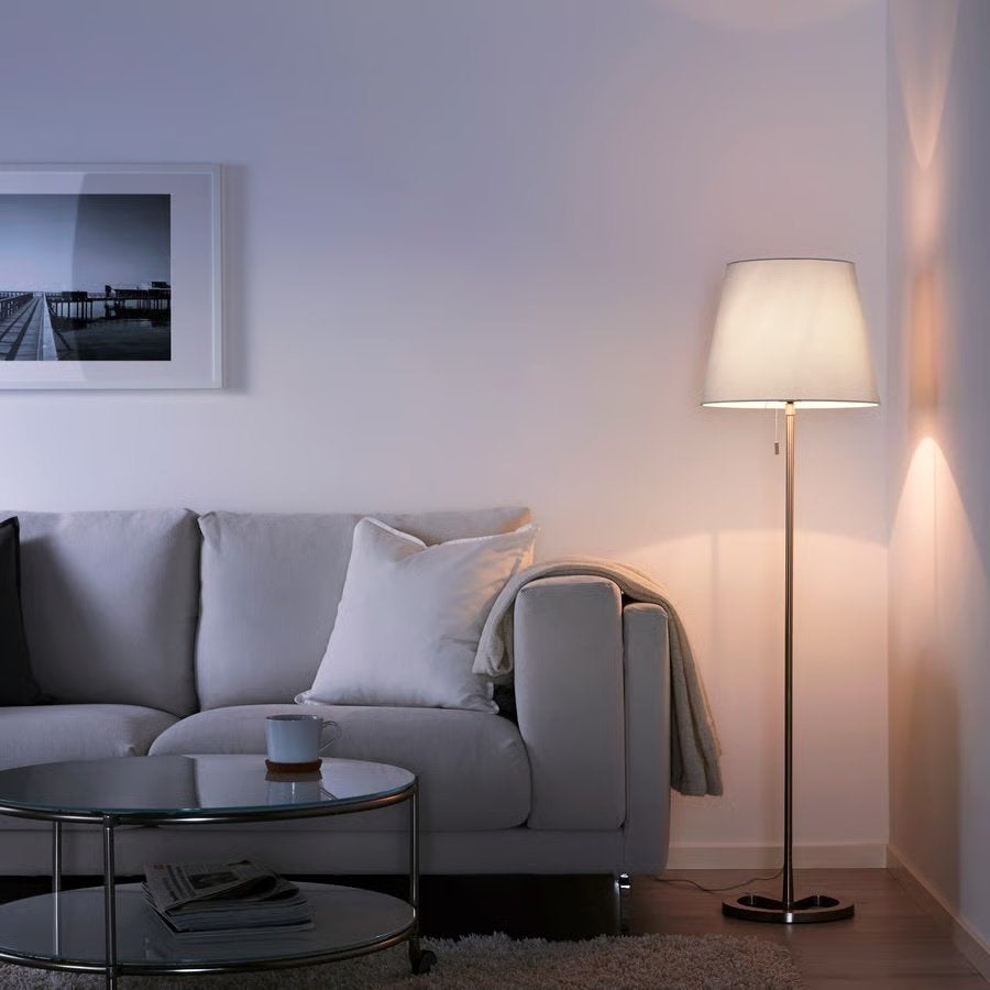 IKEA NYFORS vloerlamp (exclusief lampenkap), Ophalen, Gebruikt, E27 (groot), Metaal