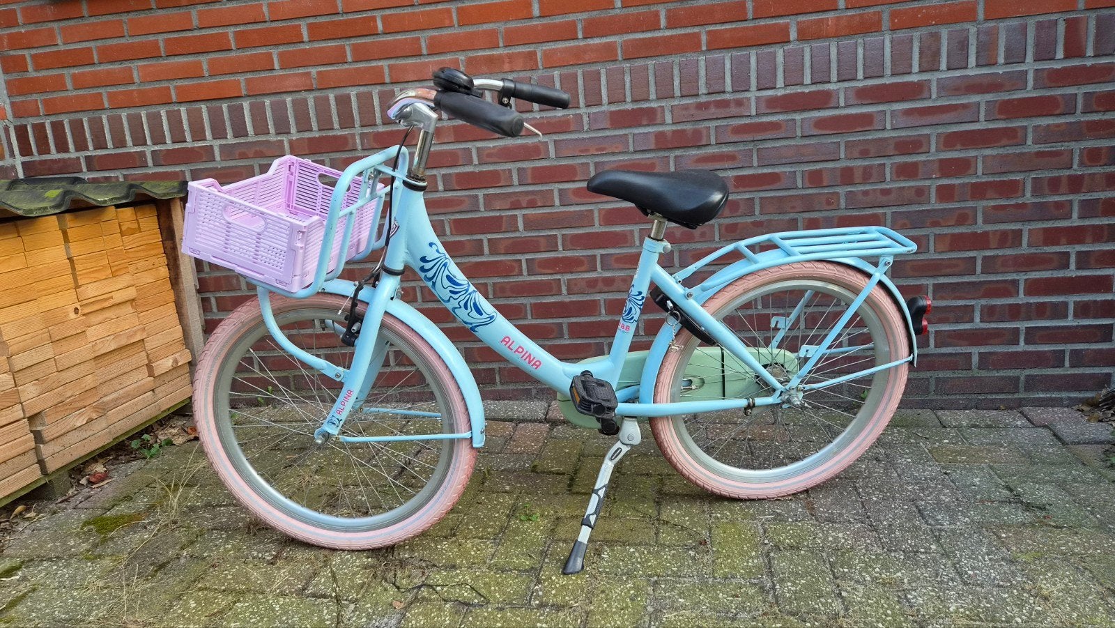 Alpina kinderfiets 22 inch met mandje, Ophalen, Gebruikt, Alpina, Terugtraprem
