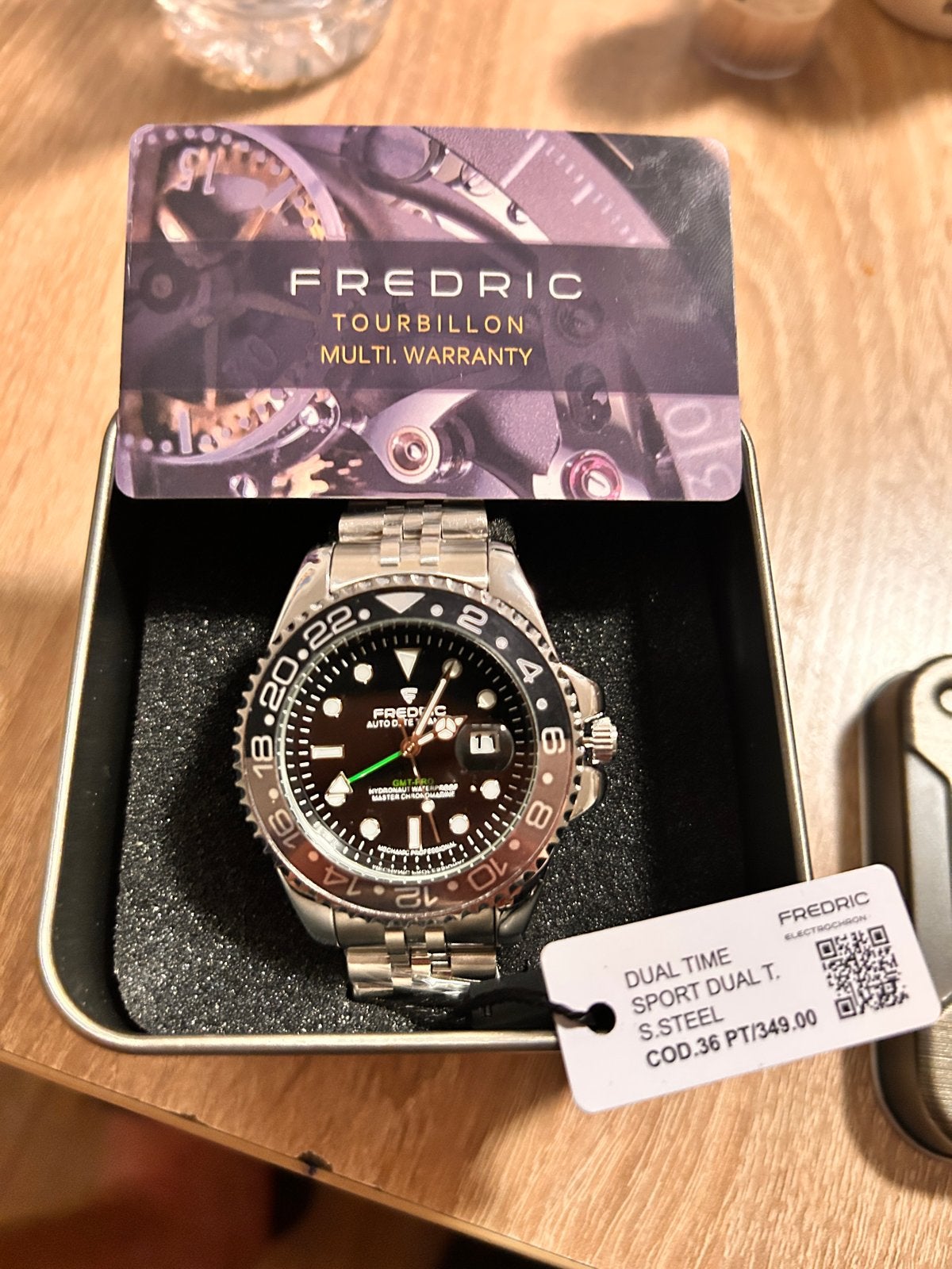 Fredric Dual Time Sport Dual T. S. Steel Herenhorloge, Sieraden, Tassen en Uiterlijk, Overige merken, Staal, Polshorloge, Ophalen of Verzenden