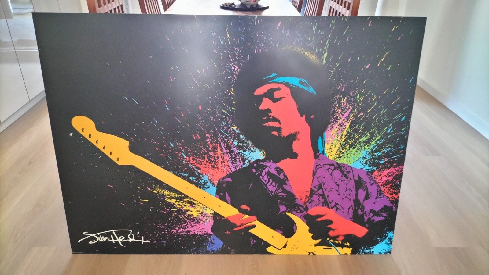 Groot schilderij Jimi Hendrix 140 x 100 cm, Antiek en Kunst, Ophalen