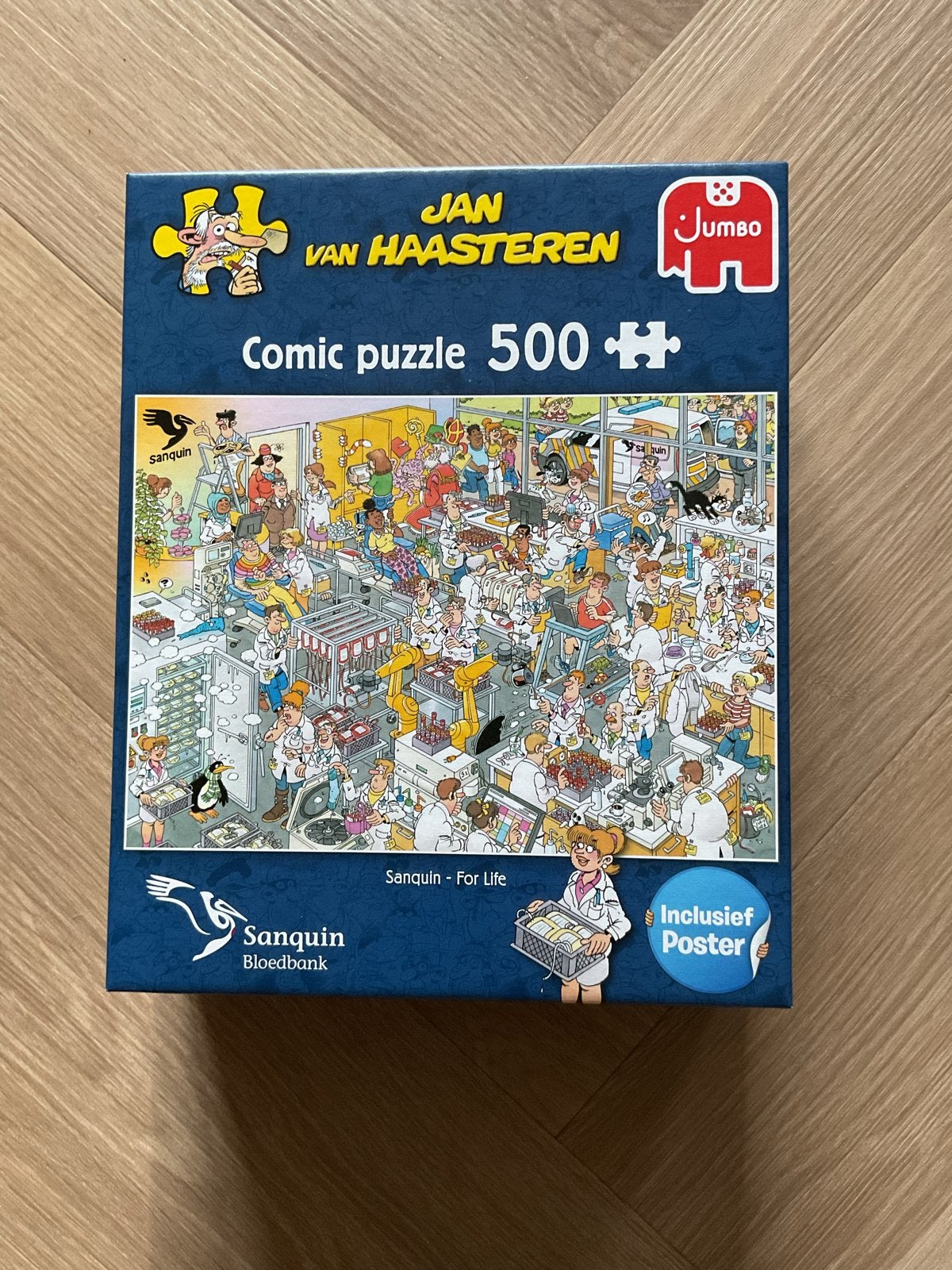 Jan van Haasteren Comic puzzle 500 stukjes Bloedbank, Ophalen of Verzenden, Zo goed als nieuw