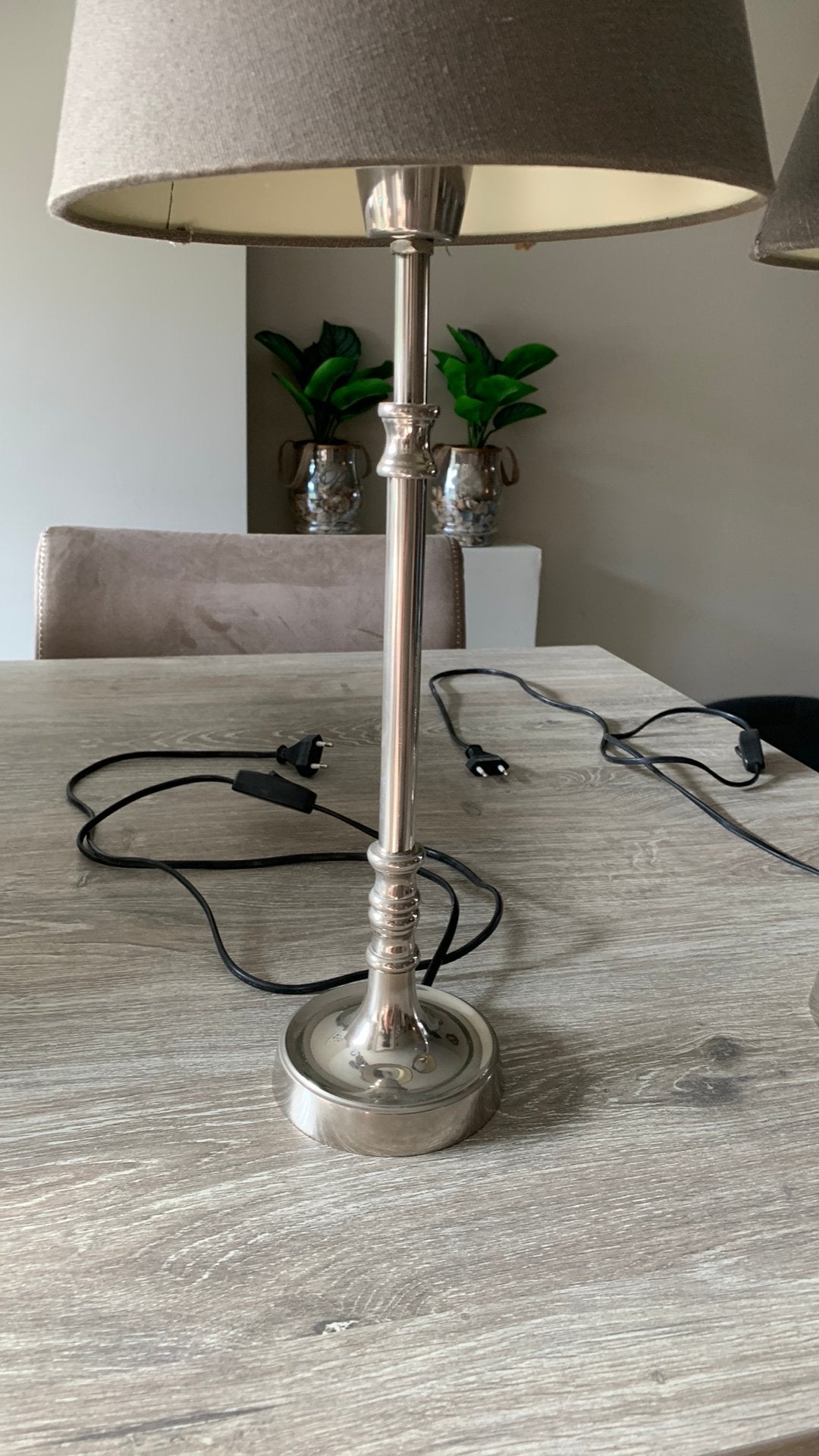 2 tafellampen, Ophalen of Verzenden, Zo goed als nieuw, Rond