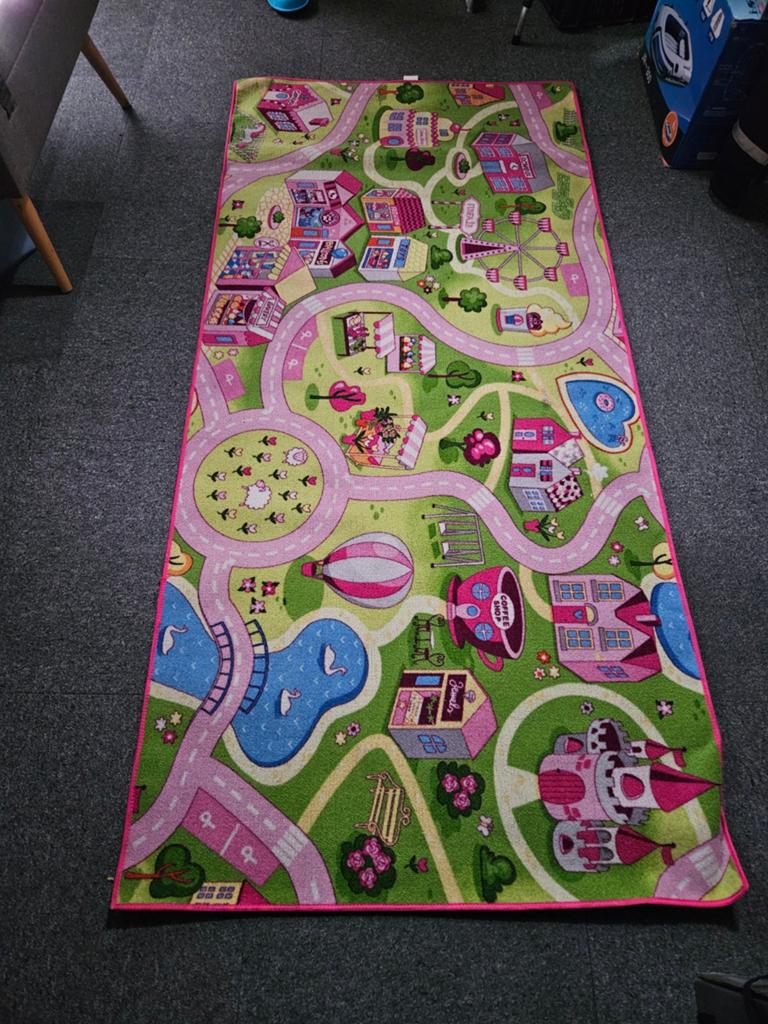 Speelkleed met stad en wegen - Roze/Groen, Ophalen, Zo goed als nieuw