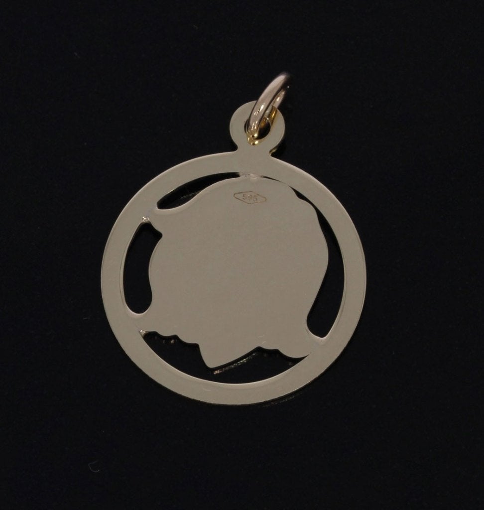 Bedel 14k gouden kinder kopje meisje ketting hanger nieuw, Overige merken, Voordeelsieraden, Nieuw, Ophalen of Verzenden