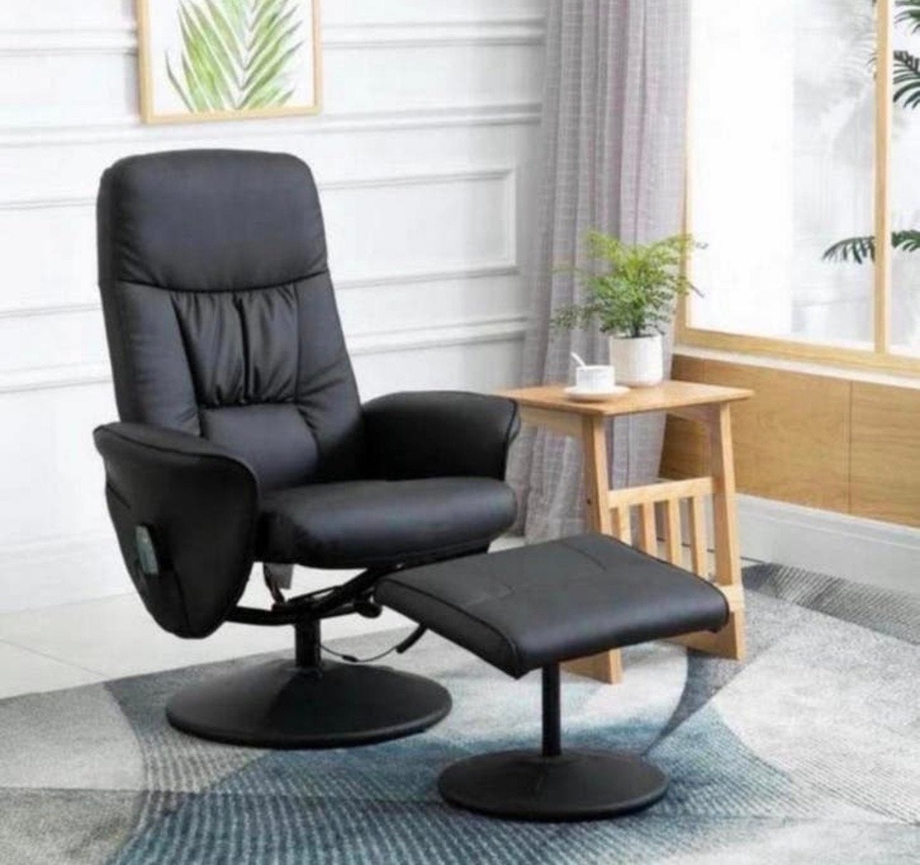Luxe Massage Relaxfauteuil met Voetenbank NIEUW IN DOOS, Kunststof, Nieuw, Ophalen of Verzenden, A
