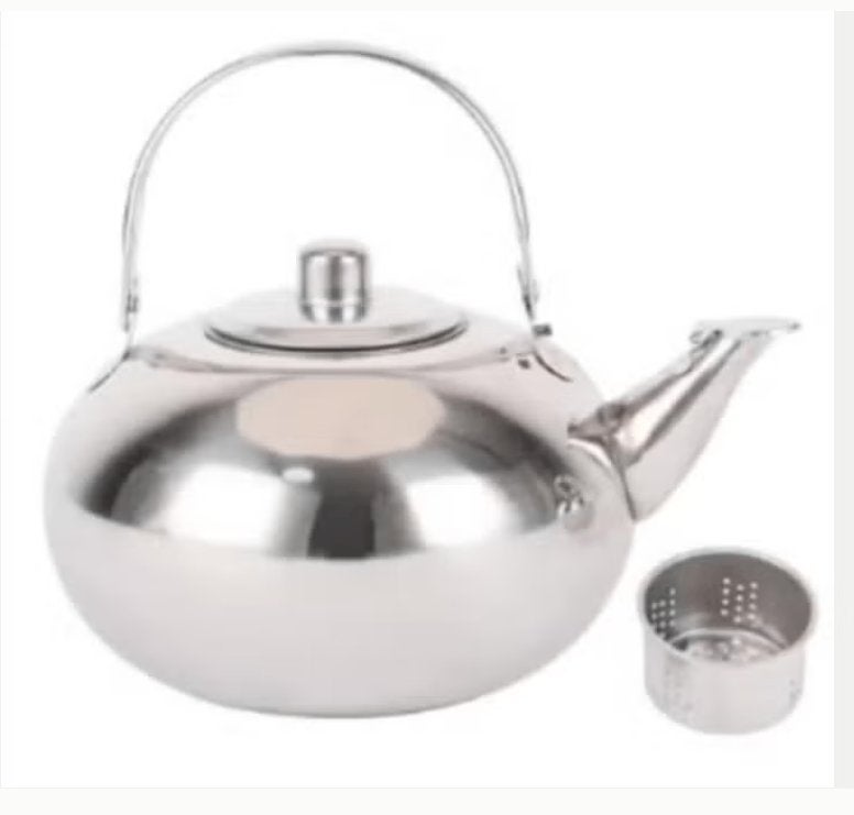 Luxe RVS Theepot met zeef (19x17.5cm), Ophalen of Verzenden, Nieuw