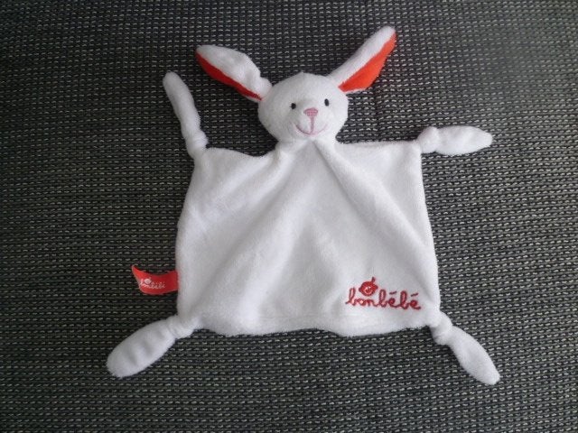 Wit velours haas konijn doekje van Bonbebe, Kinderen en Baby's, Speelgoed | Knuffels en Pluche, Zo goed als nieuw, Overige typen