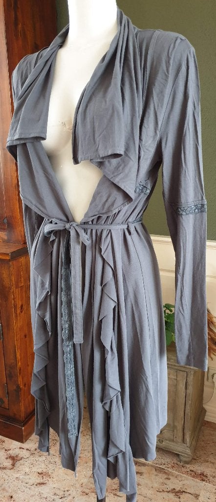 Poools grijze vest mt M 38 40 vestje cardigan, Maat 38/40 (M), Verzenden, Zo goed als nieuw, Grijs