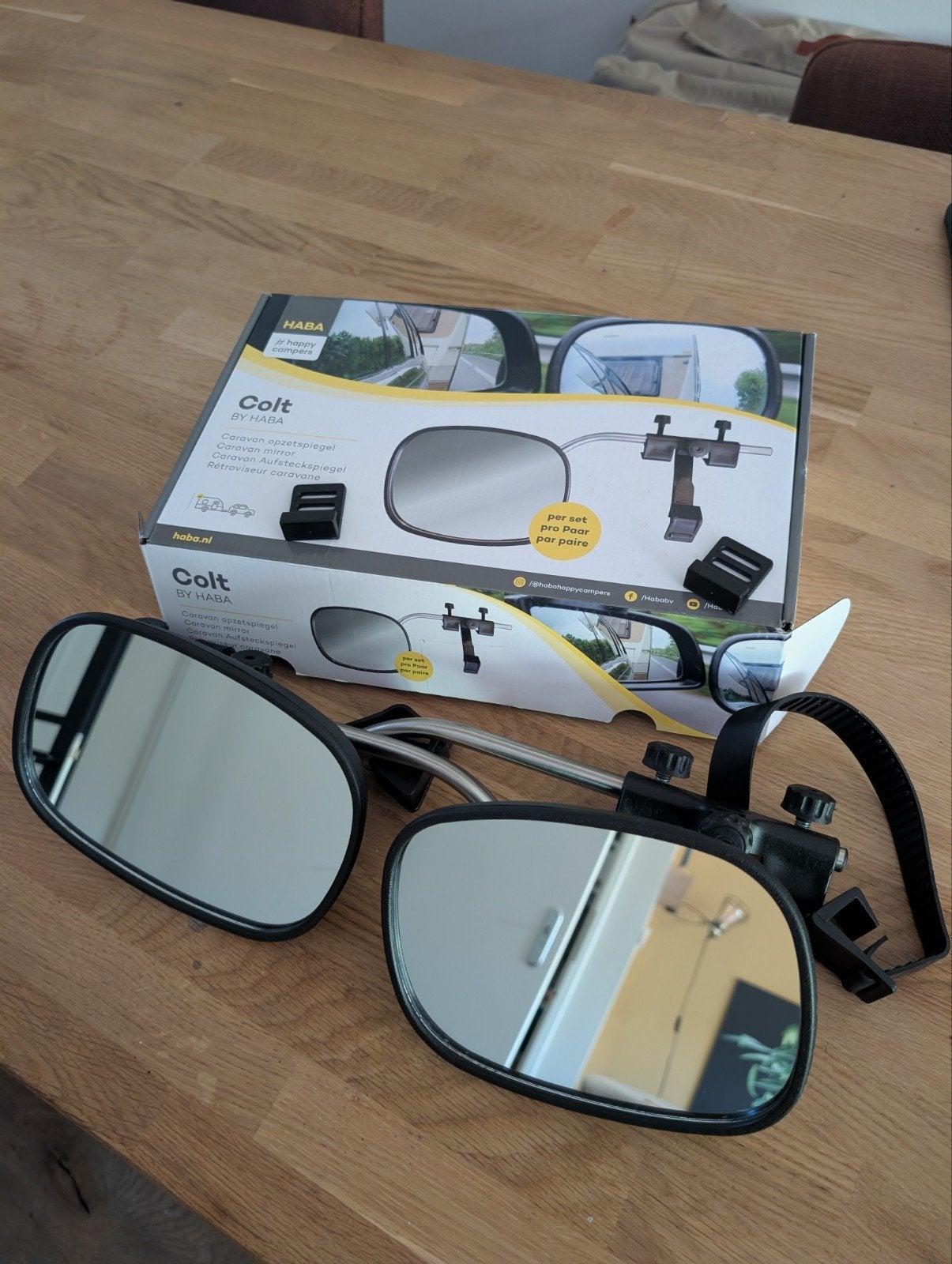 HABA Colt Caravan opzetspiegels - Zo goed als nieuw, Caravans en Kamperen, Caravan accessoires, Ophalen of Verzenden, Zo goed als nieuw