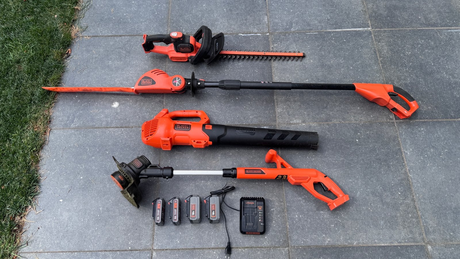 Black&Decker 18V set tuingereedschap incl 4 accu’s, Tuin en Terras, Ophalen, Gebruikt, Overige soorten