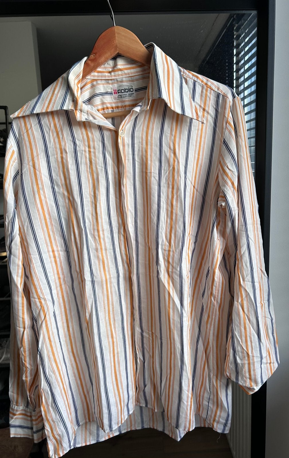 Fablo jaren’70 retro gestreept overhemd - Polyester Katoen, Ophalen of Verzenden, Meerkleurig