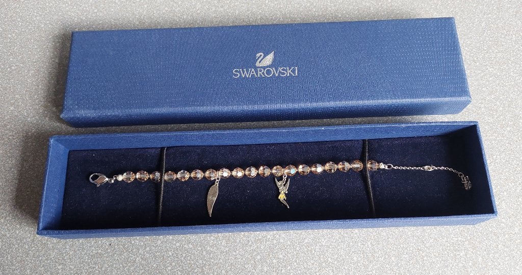 Swarovski Disney Tinkerbell zilveren armband kleur taupe, Verzamelen, Ophalen of Verzenden, Overige figuren, Zo goed als nieuw