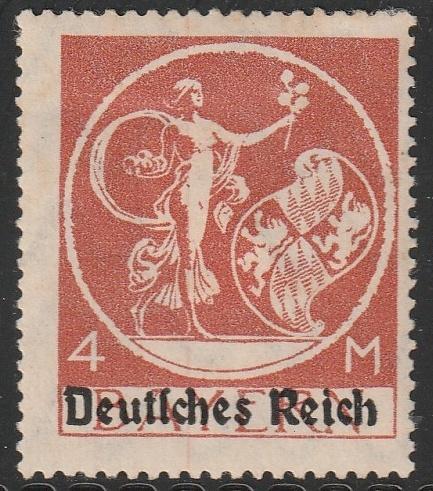 Rijk 1920 135-I Beieren 4m opdruk, Ongebruikt, Ophalen of Verzenden, Overige periodes, Postfris