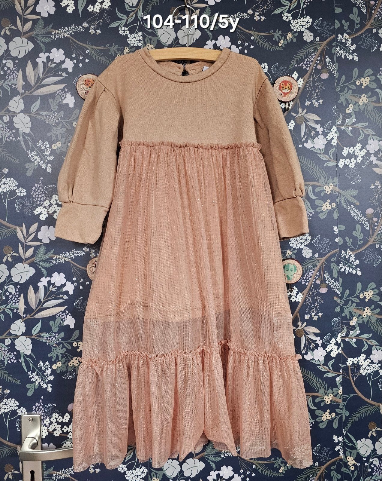 Daily Brat jurk met rosegouden glitter (maat 104-110), Kinderen en Baby's, Kinderkleding | Maat 104, Zo goed als nieuw, Meisje
