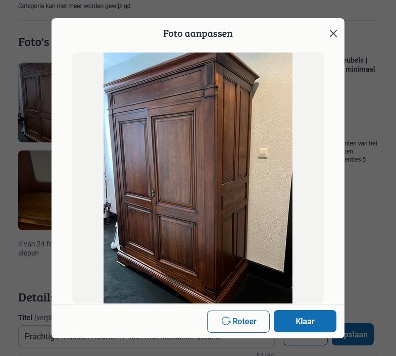 Prachtige massief houten tv kast met klassieke details, Ophalen