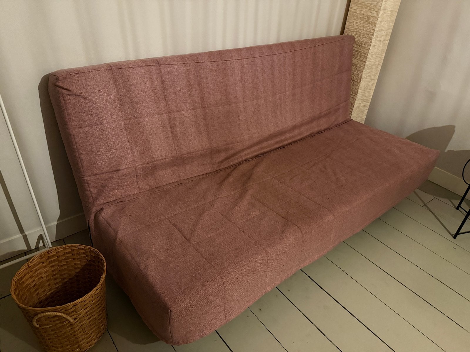IKEA Beddinge slaapbank met 2 hoezen, zeer goede staat, Ophalen, Zo goed als nieuw, Roze