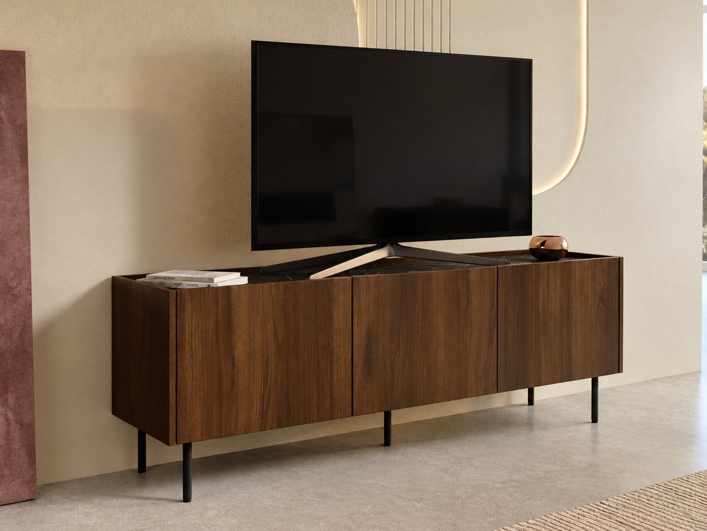 TV-meubel Tahiti – Donker eiken – €50, Ophalen, Gebruikt, 25 tot 50 cm, Minder dan 100 cm