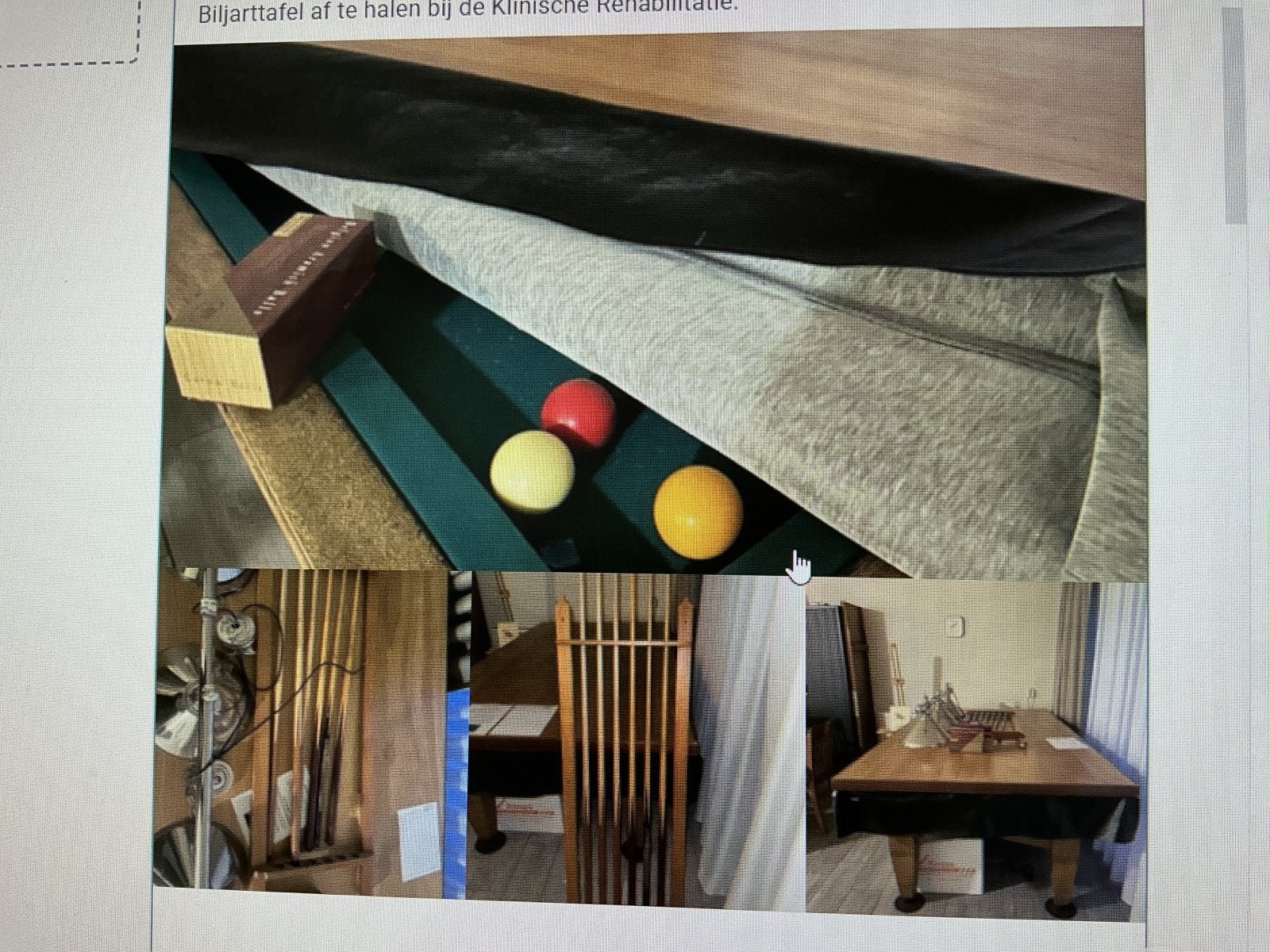 Biljarttafel met accessoires -, Ophalen, Gebruikt, Biljarttafel