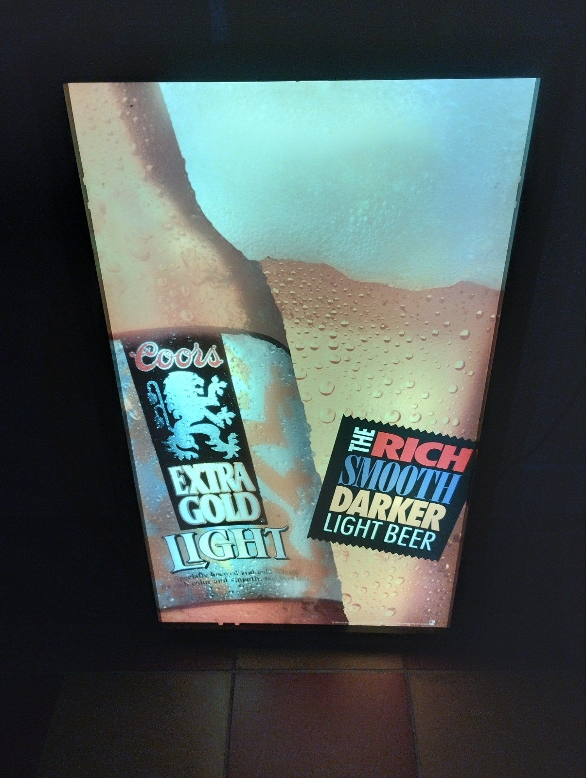 Coors USA bier verlicht reclamebord, Ophalen of Verzenden, Gebruikt, Reclamebord, Plaat of Schild, Overige merken
