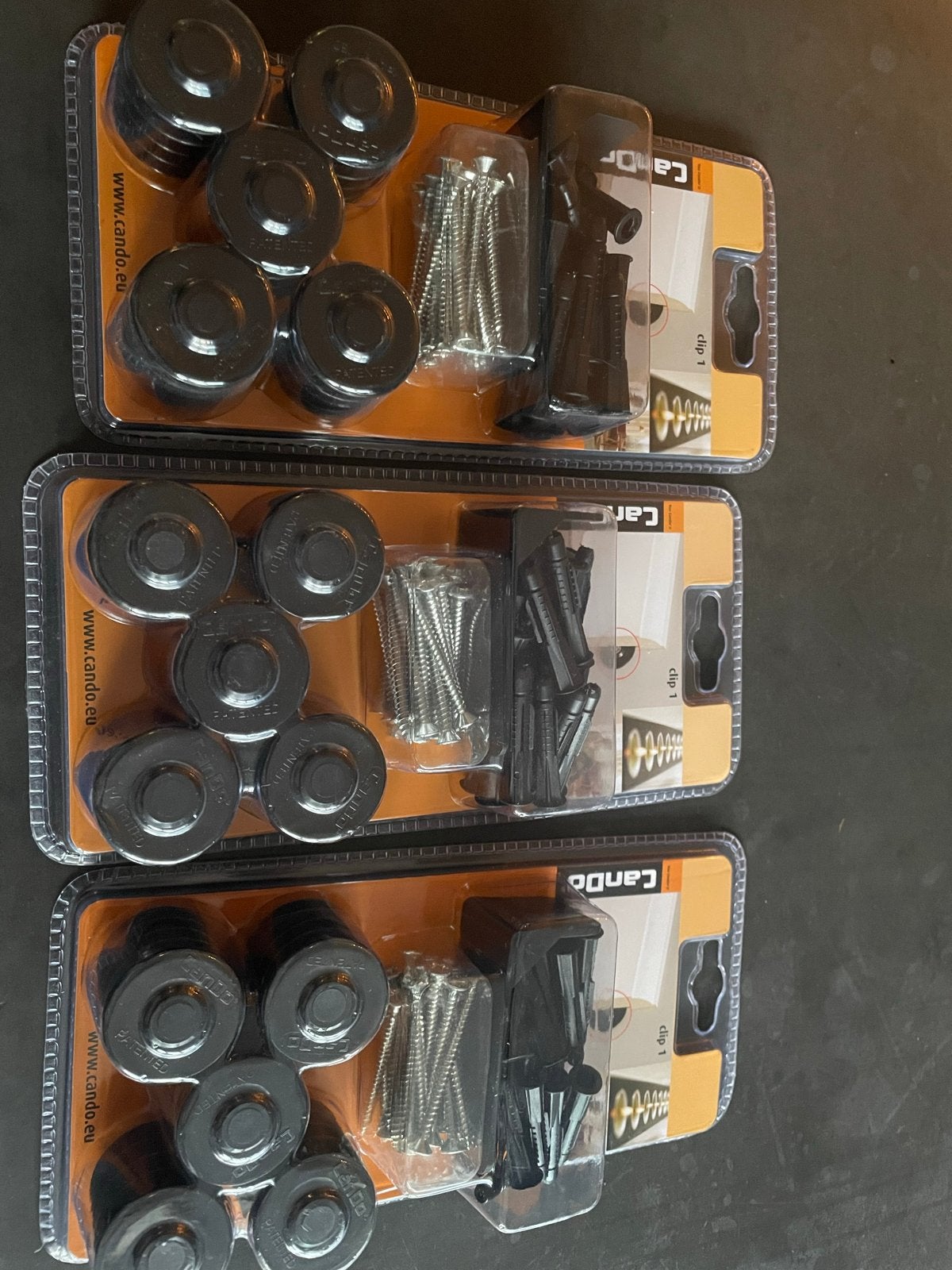 Cando plintclips set - 3 stuks, Ophalen of Verzenden, Nieuw, Minder dan 50 mm, Schroeven